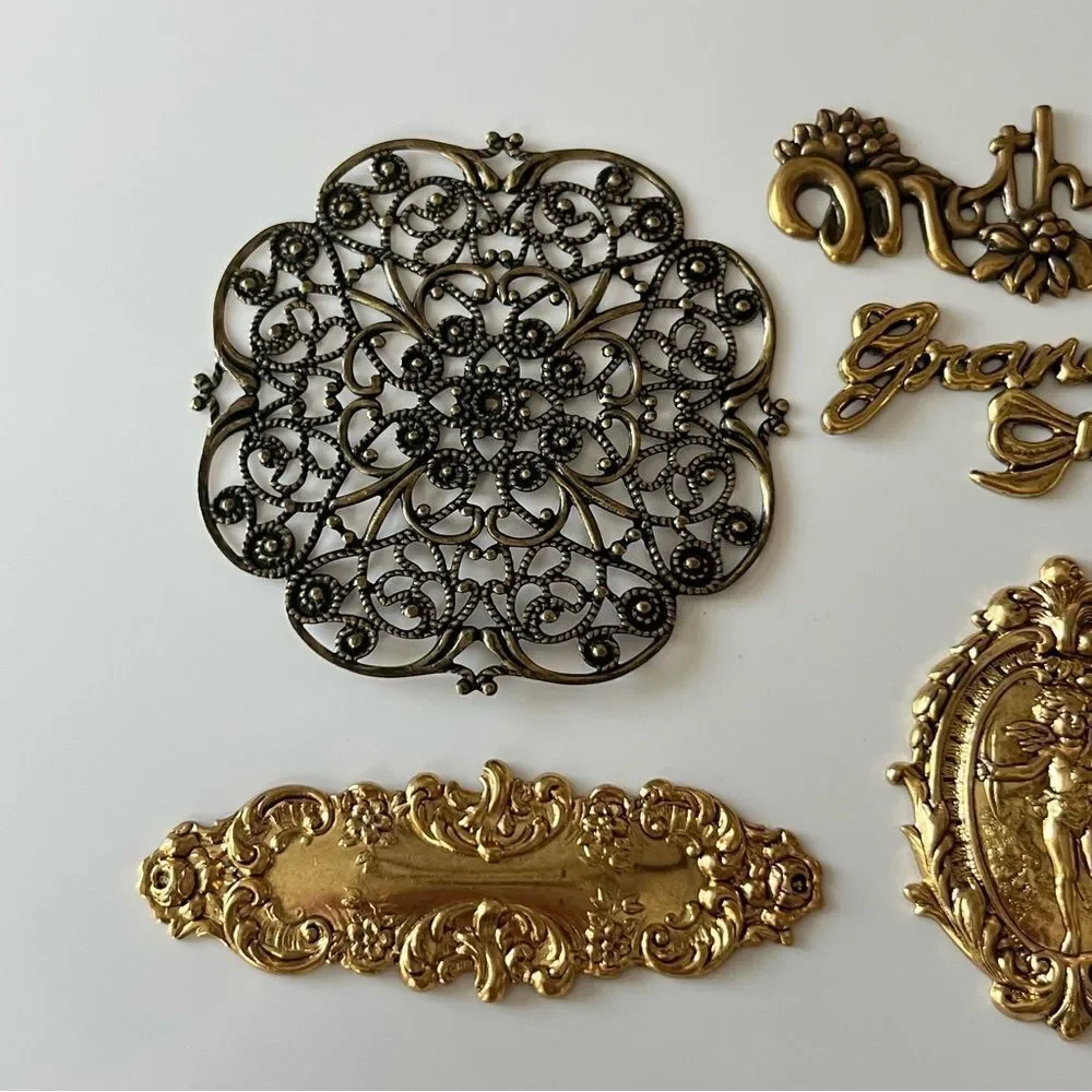 Vintage Brass Metal Stampings & Filigree Lot